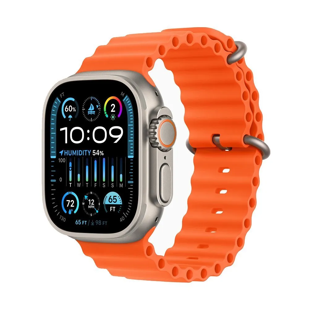 Apple Watch Ultra 2 49 mm (GPS+Cellular) Titanium Case Orange Ocean Band  (One Size) купить дешево онлайн по низкой цене в Москве